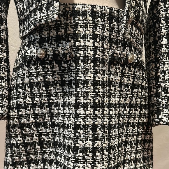 Black and White Houndstooth Women's Jacket - Picture 4 of 7